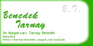 benedek tarnay business card